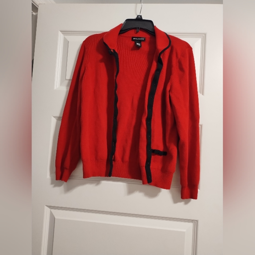 Women's Vintage 90s Red Cardigan Sweater